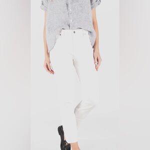 Fidelity Women's White Belvedere Crop Slim Jeans size 29